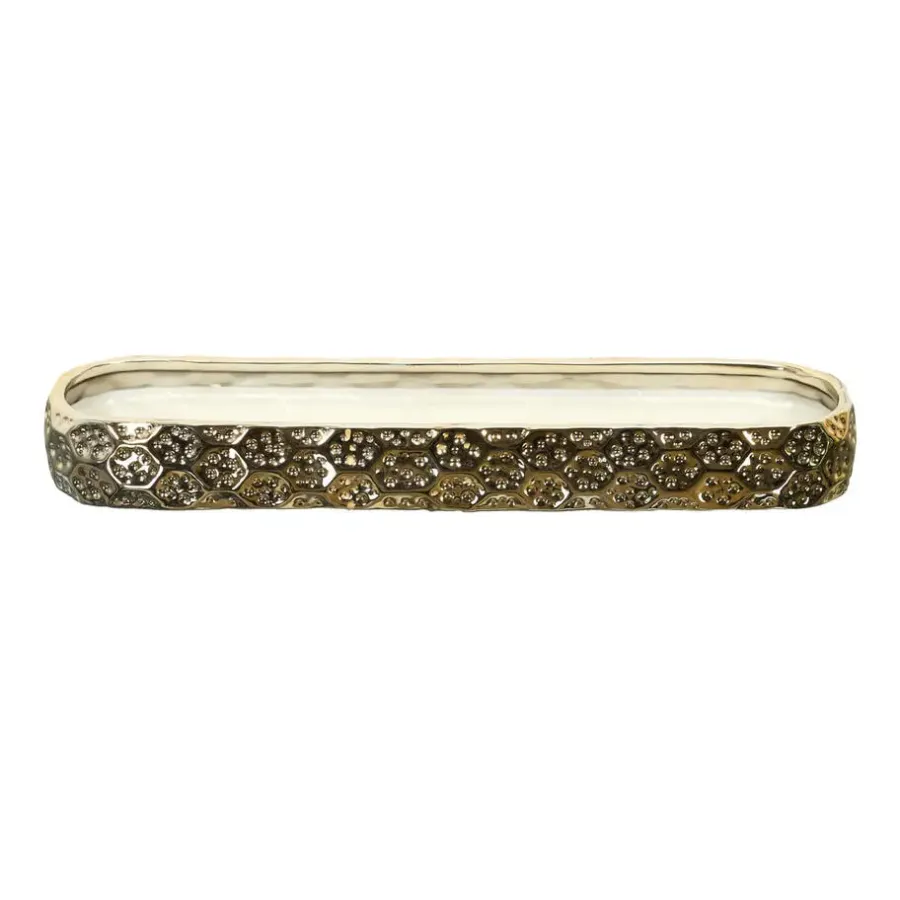 Kaarsen-Merkloos Home Deco Factory Geurkaars - goud - L39 cm - 9 branduren