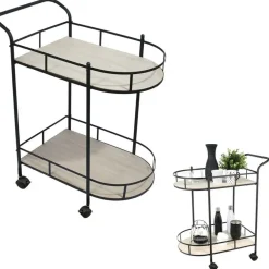 The Home Deco Factory Home Deco Factory Keukentrolley Bistro - metaal/hout - 68x39x80 cm