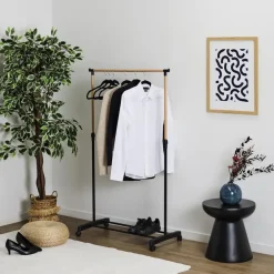 Leen Bakker Home Deco Factory kledingrek - verstelbaar - zwart - 160 cm