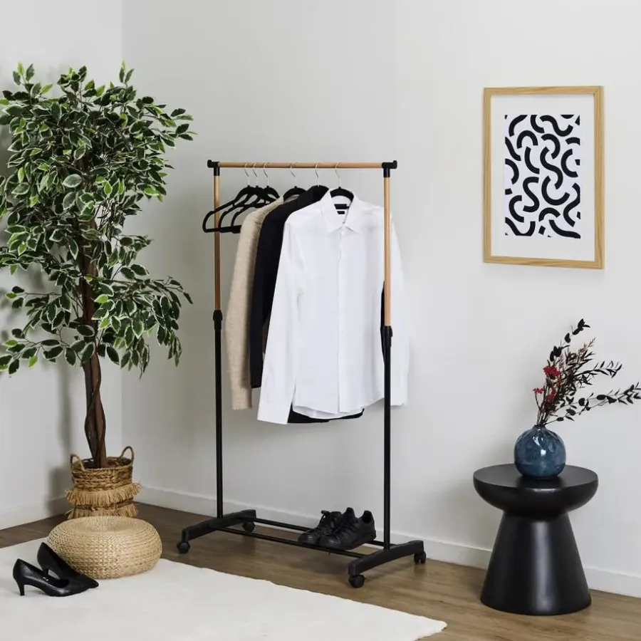 Leen Bakker Home Deco Factory kledingrek - verstelbaar - zwart - 160 cm