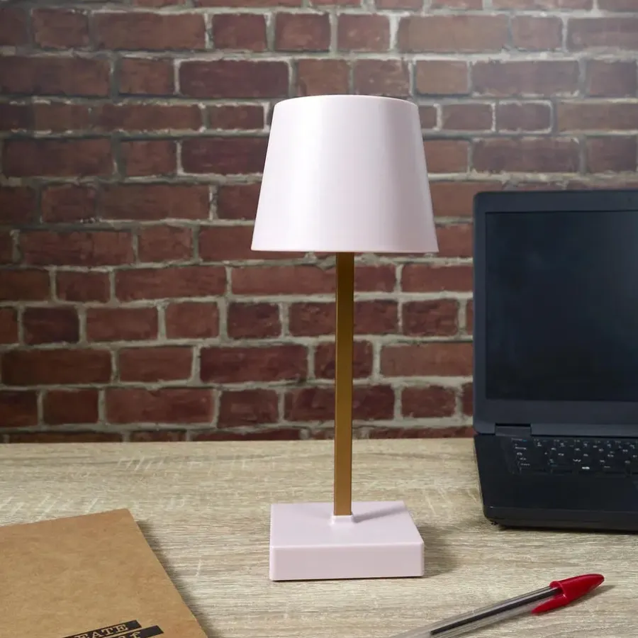 Tafellampen-The Home Deco Factory Home deco factory LED tafellamp- kunststof - roze - touch - 26 cm