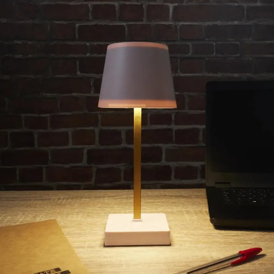 Tafellampen-The Home Deco Factory Home deco factory LED tafellamp- kunststof - roze - touch - 26 cm