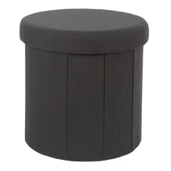 Poefen-Leen Bakker Home Deco Factory Poefje - opbergbox - zwart - 38 x 38cm