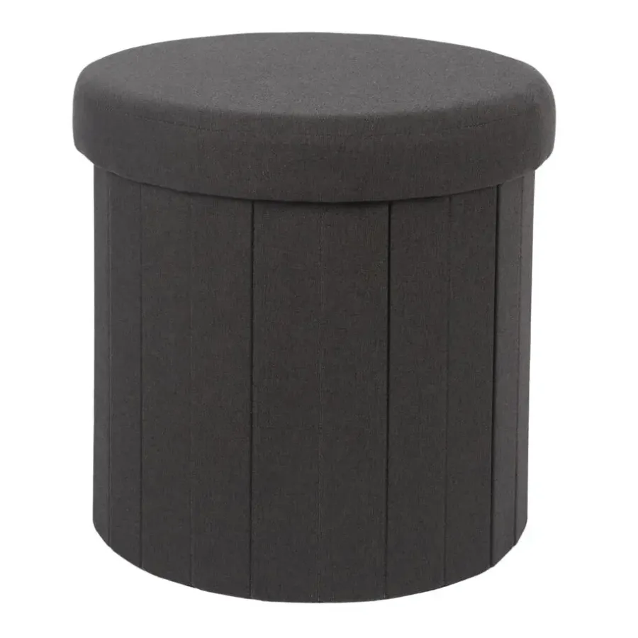 Poefen-Leen Bakker Home Deco Factory Poefje - opbergbox - zwart - 38 x 38cm