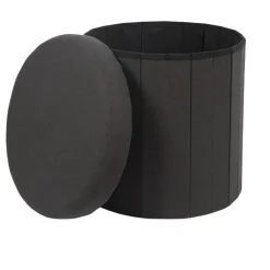 Poefen-Leen Bakker Home Deco Factory Poefje - opbergbox - zwart - 38 x 38cm