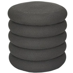 Poefen-The Home Deco Factory Home Deco Factory Poef/krukje - boucle - grijs - D37 x H44 cm