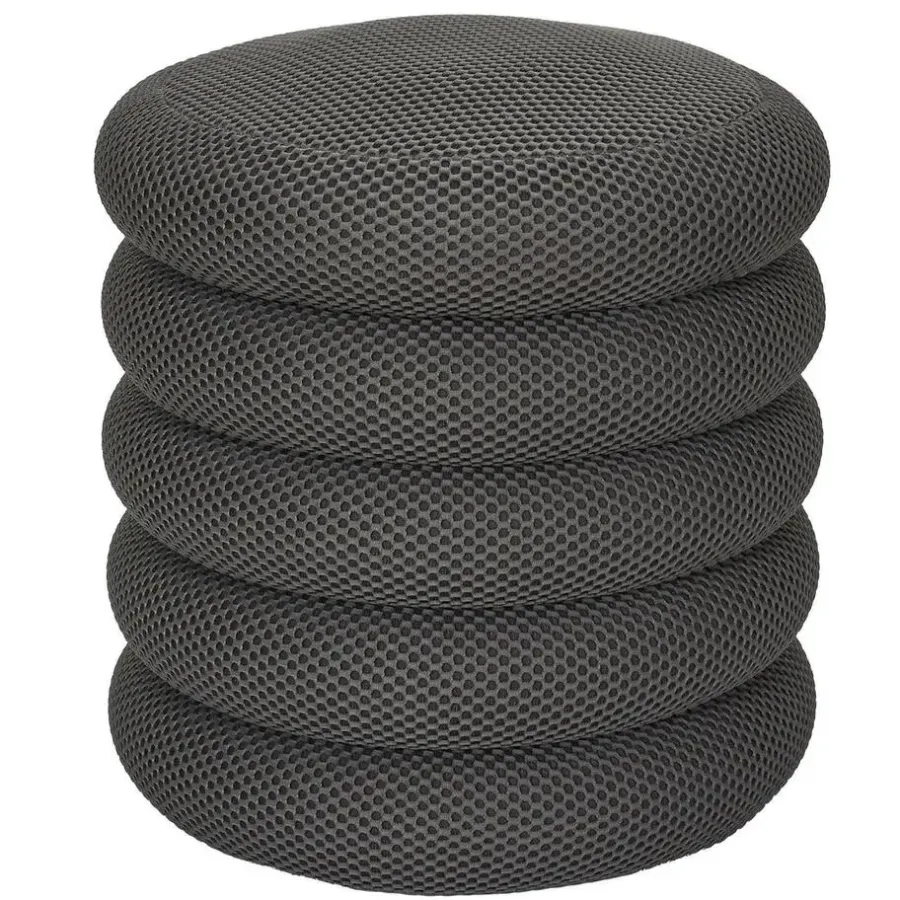 Poefen-The Home Deco Factory Home Deco Factory Poef/krukje - boucle - grijs - D37 x H44 cm
