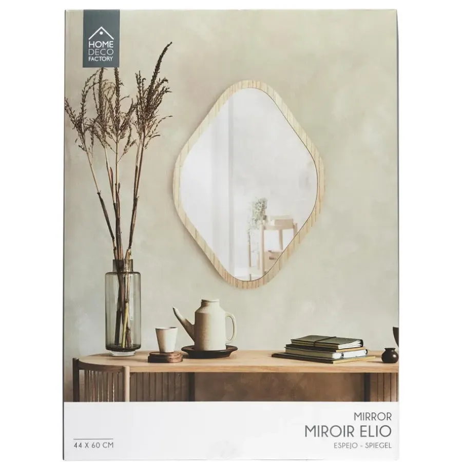 Leen Bakker Home Deco Factory Spiegel - hout - 44 x 60 cm - wandspiegel