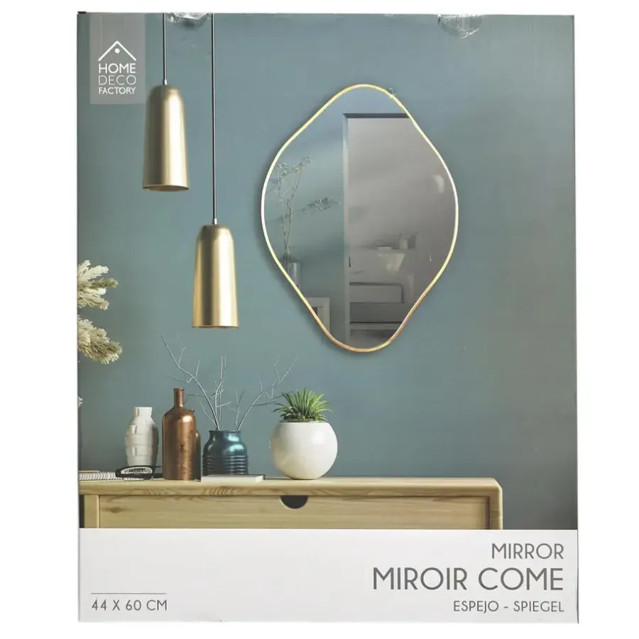 Spiegels-Leen Bakker Home Deco Factory Spiegel - goud - 44 x 60 cm - wandspiegel