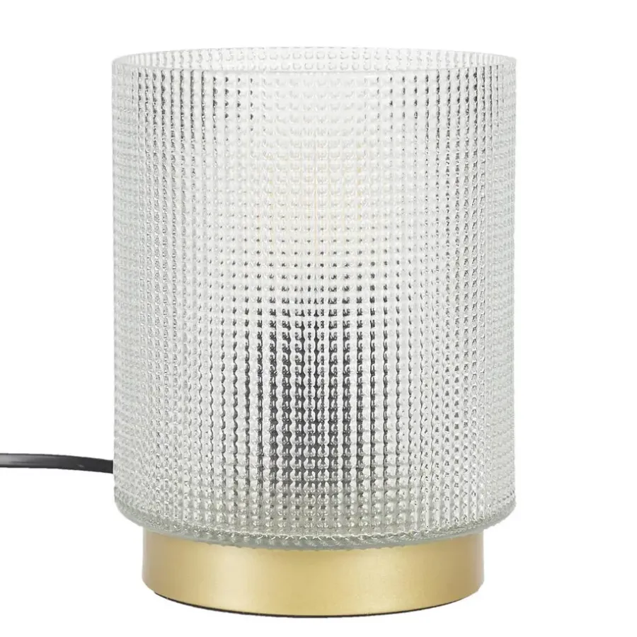 The Home Deco Factory Home deco factory tafellamp - glas - wit - 15 cm - met schakelaar