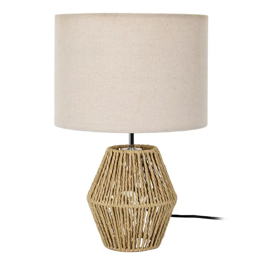 Tafellampen-Leen Bakker Home deco factory Tafellamp met linnen kap - Boho/ibiza stijl