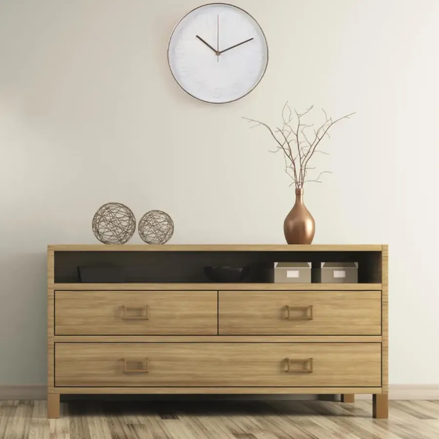 Klokken-Merkloos Home Deco Factory Wandklok - D30 cm - koper/wit - kunststof
