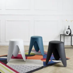 The Home Deco Factory Home Deco Factory zit kruk - kunststof - zwart - 30 x 46 cm