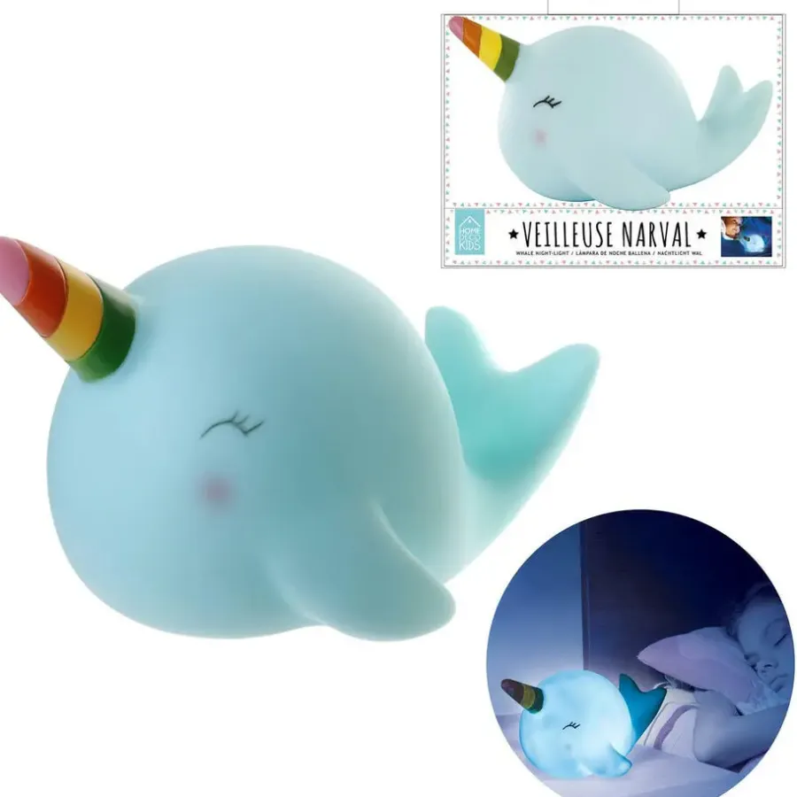 Bureaulampen|Bureaulampen-Home Deco Kids LED Nachtlampje - Walvis - aan/uit knop - 20 cm