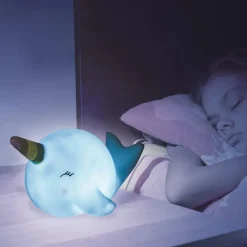 Bureaulampen|Bureaulampen-Home Deco Kids LED Nachtlampje - Walvis - aan/uit knop - 20 cm