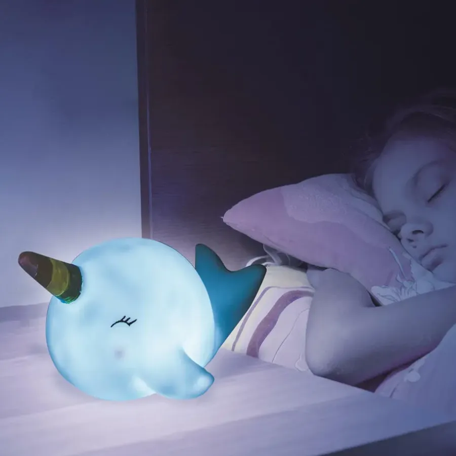 Bureaulampen|Bureaulampen-Home Deco Kids LED Nachtlampje - Walvis - aan/uit knop - 20 cm