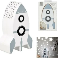 Bureaulampen|Bureaulampen-Home Deco Kids Nachtlampje - Raket met muurprojectie - 15 cm