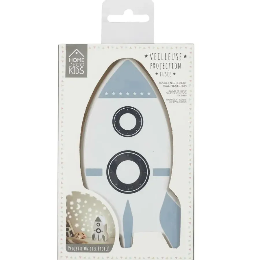 Bureaulampen|Bureaulampen-Home Deco Kids Nachtlampje - Raket met muurprojectie - 15 cm