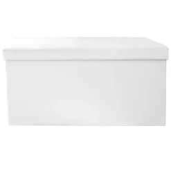 The Home Deco Factory Home Deco Poef - Essence - MDF/polyester - wit - 76 x 38 cm