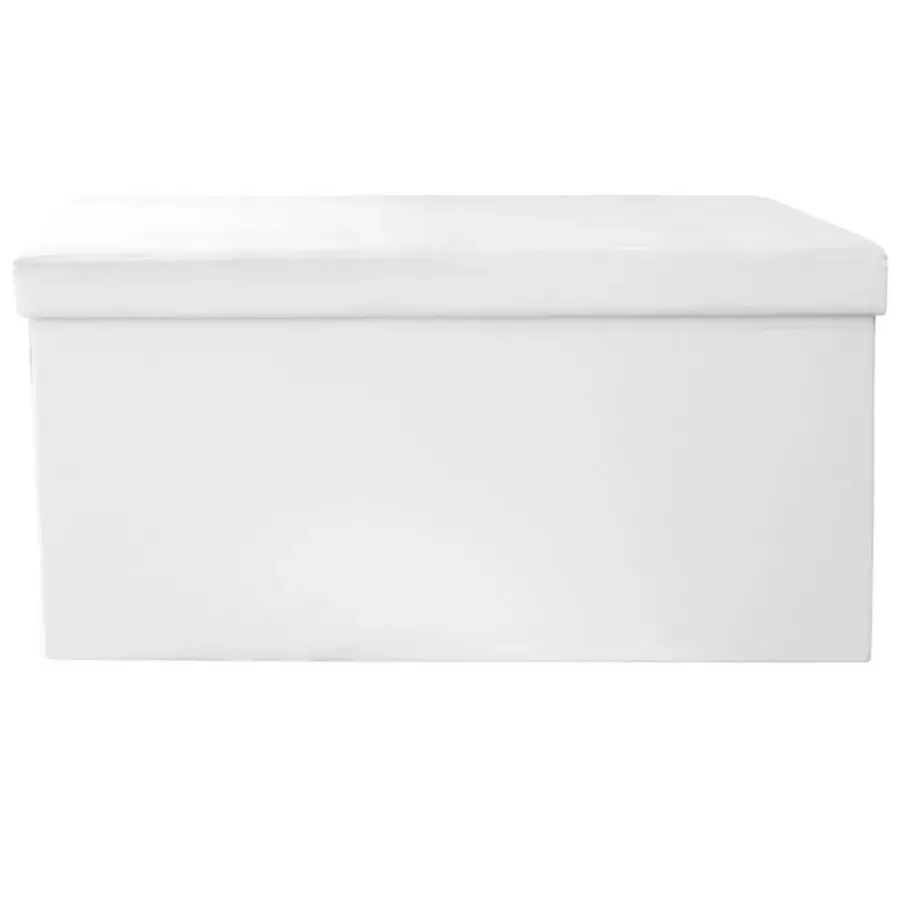 The Home Deco Factory Home Deco Poef - Essence - MDF/polyester - wit - 76 x 38 cm