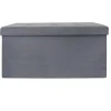 The Home Deco Factory Home Deco Poef Chique - opbergbox - grijs - 76 x 38 cm
