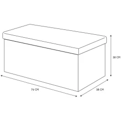 Poefen-The Home Deco Factory Home Deco Poef Chique - opbergbox - donkergrijs - 76 x 38 cm