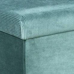 Poefen-The Home Deco Factory Home Deco Poef Velvet - opbergbox - blauw - 76 x 38 cm