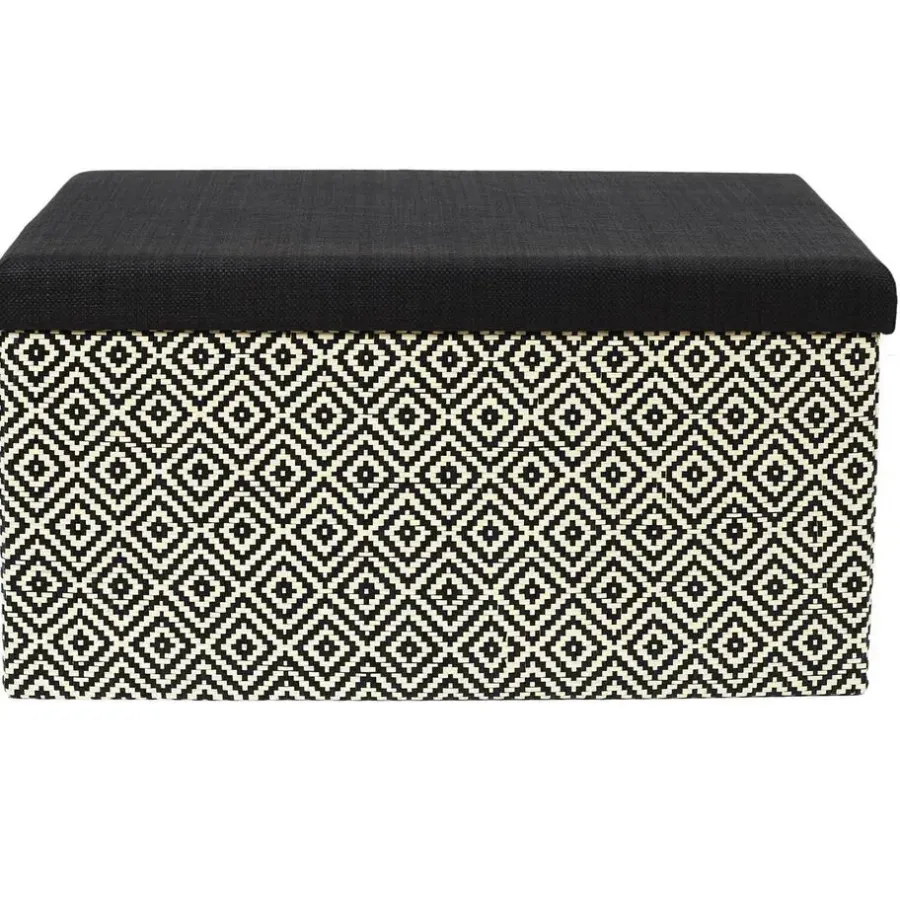 Poefen-The Home Deco Factory Home Deco Poefje - opbergbox - donkerbruin/zwart - 76 x 38 cm