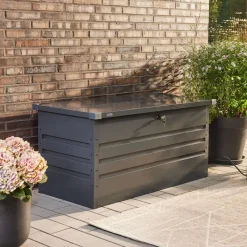 Kussenboxen-Merkloos HOME DELUXE - Metalen opbergbox MEGABOX XL - 126 x 56 cm 400l antraciet