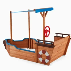 Zandbakken-Merkloos HOME DELUXE - Scheepszandbak met bankje MATSCHEKISTE - 160 x 78 cm