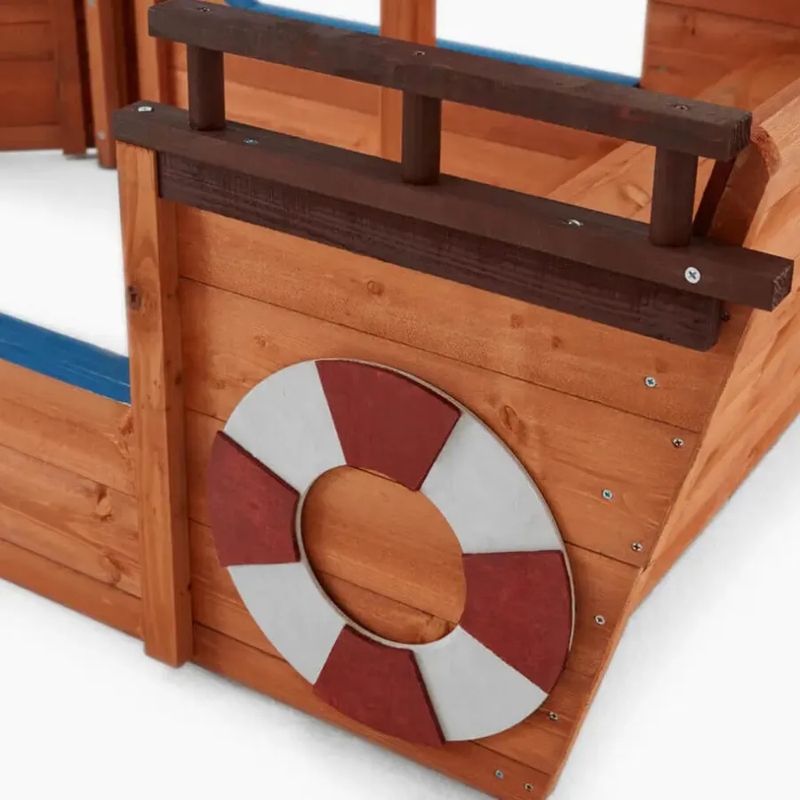 Zandbakken-Merkloos HOME DELUXE - Scheepszandbak met bankje MATSCHEKISTE - 160 x 78 cm
