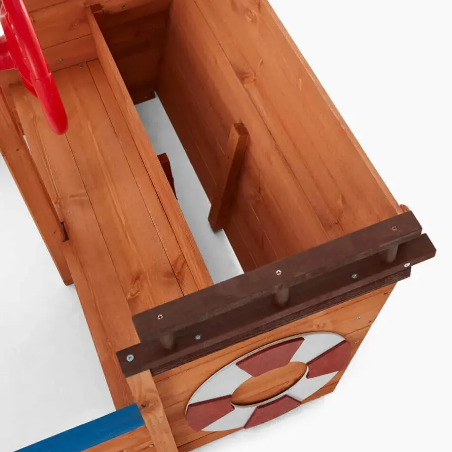Zandbakken-Merkloos HOME DELUXE - Scheepszandbak met bankje MATSCHEKISTE - 160 x 78 cm