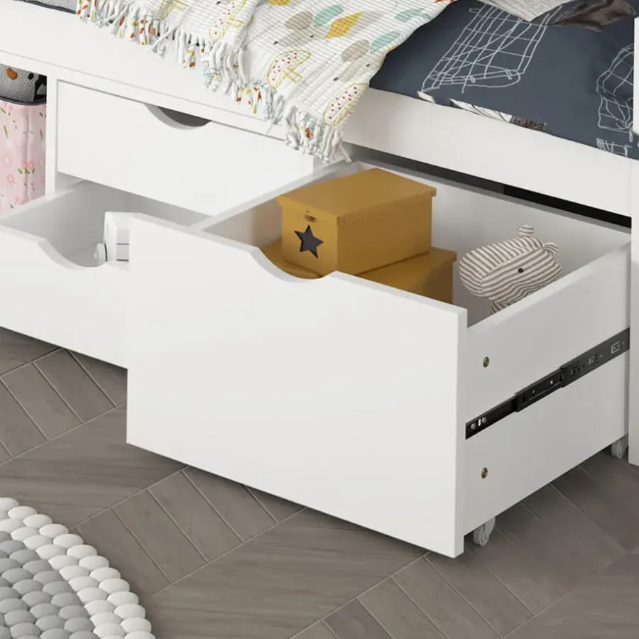 Merkloos HOME DELUXE COSMOS kinderbed met lades - 90 x 200 cm wit