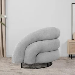 Merkloos HOME DELUXE fauteuil MACA fluweel stof beige - 95 x 73 x 88 cm