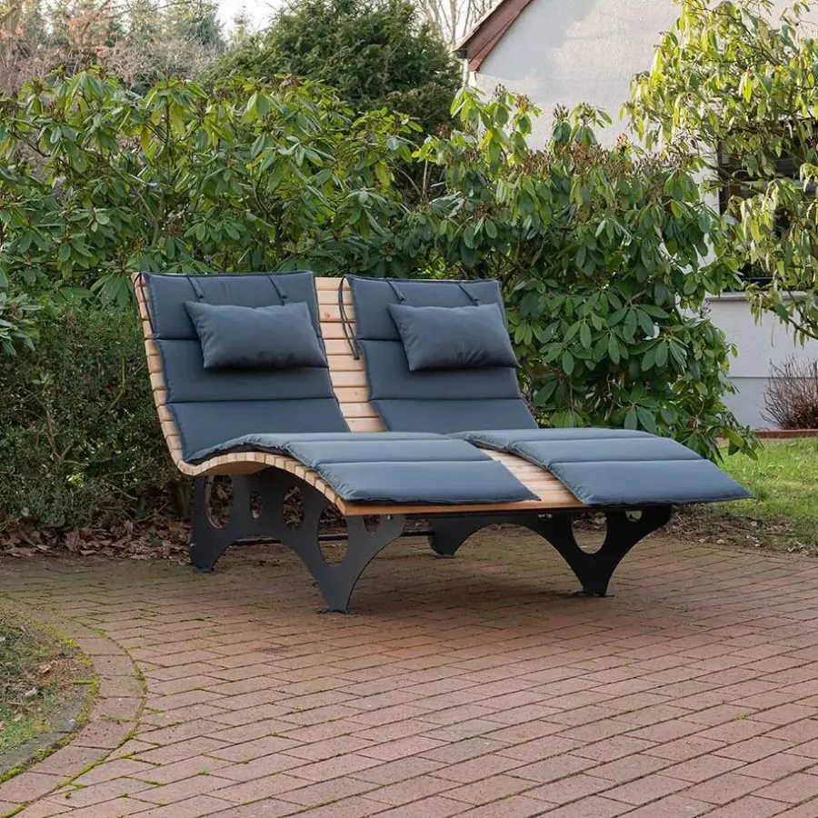Ligbedden-Merkloos HOME DELUXE golfhouten ligstoel TAIGA incl. kussen Aantal: 2
