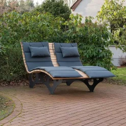 Merkloos HOME DELUXE golfhouten ligstoel TAIGA incl. kussen Aantal: 1
