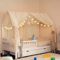 Merkloos HOME DELUXE Kinderbed STAR LAND Wit met Lades