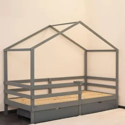 Merkloos HOME DELUXE kinderbed WOLKENLAND grijs met lades