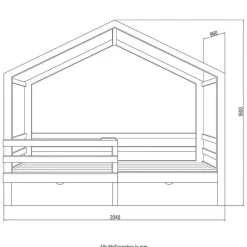 Merkloos HOME DELUXE kinderbed WOLKENLAND grijs met lades