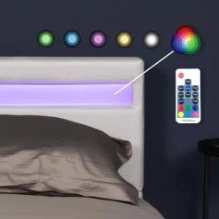 Merkloos HOME DELUXE LED bed ASTRO Wit 90 x 200 cm