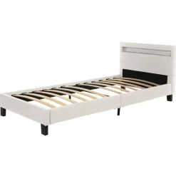 Merkloos HOME DELUXE LED bed ASTRO Wit 90 x 200 cm
