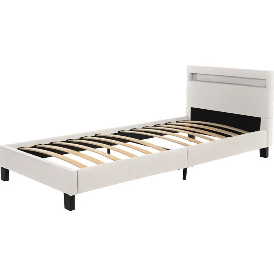 Merkloos HOME DELUXE LED bed ASTRO Wit 90 x 200 cm