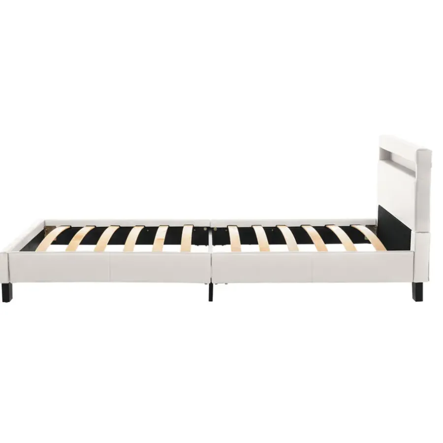 Merkloos HOME DELUXE LED bed ASTRO Wit 90 x 200 cm