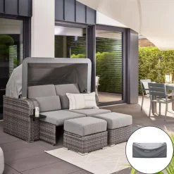 Merkloos HOME DELUXE loungeset HOLBY met regenhoes