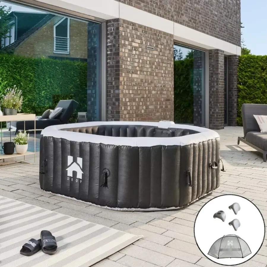 Zwembaden En Accessoires-Merkloos HOME DELUXE Opblaasbare Hottub Drop Zwart