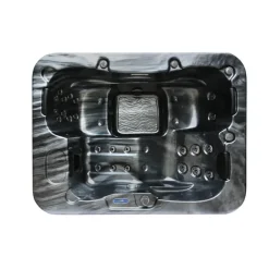 Zwembaden En Accessoires-Merkloos HOME DELUXE Outdoor Whirlpool ZWART MARMER Met trap en thermische afdekking