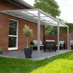 Merkloos HOME DELUXE terrasoverkapping SOLIS DELUXE wit 390 x 295 x 233 / 272 cm