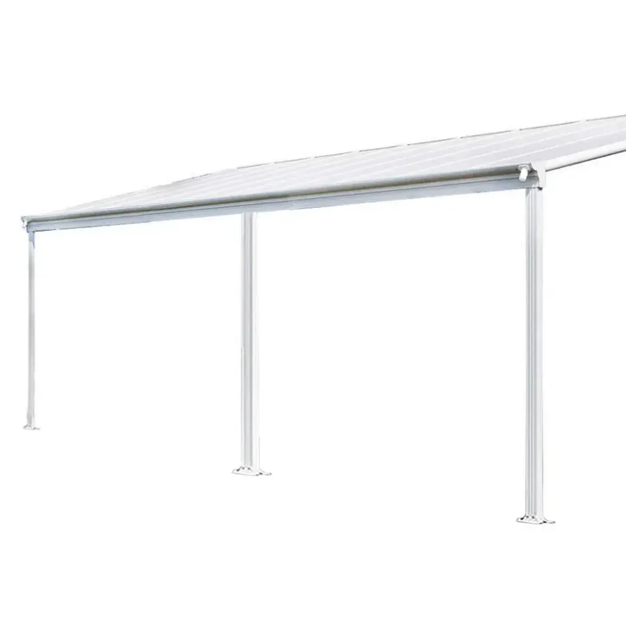 Merkloos HOME DELUXE terrasoverkapping SOLIS wit 435 / 442 x 300 / 303 x 278 / 226 cm