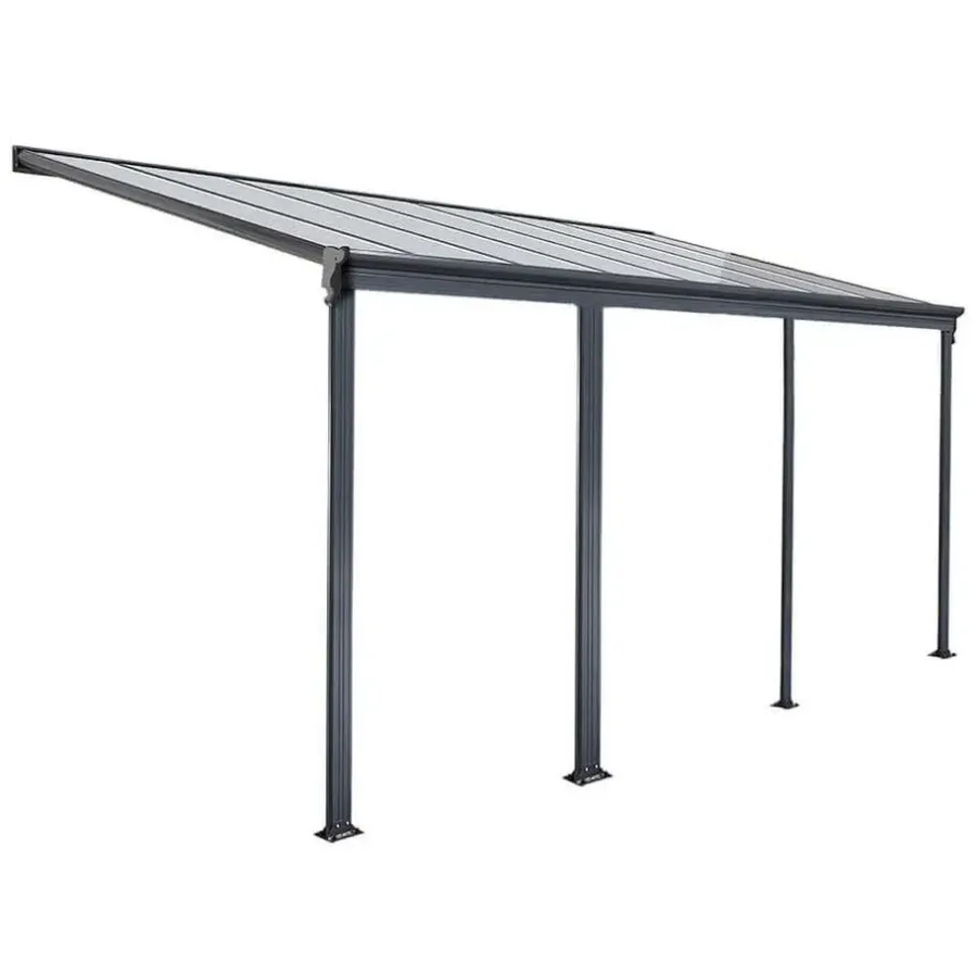 Terrasoverkappingen-Merkloos HOME DELUXE Terrasoverkapping SOLIS Grijs 618 / 625 x 303 / 300 x 278 / 226 cm