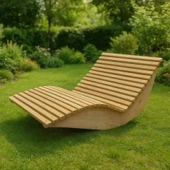 Merkloos HOME DELUXE Wave houten ligstoel WOLGA - 120 cm